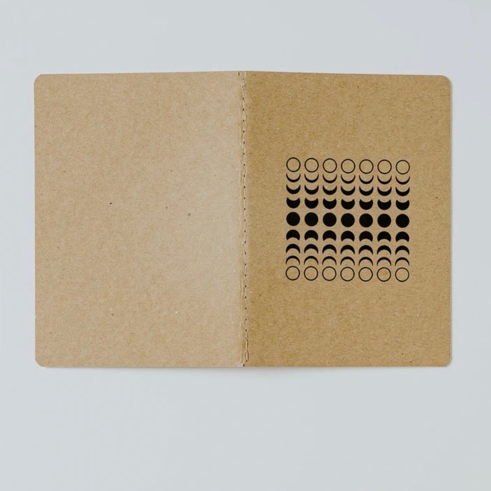 Set/2 Moon Phases Kraft Lined Notebooks, Tan, Black - Picture 11 of 16